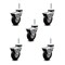 Service Caster 3 Inch Hooded Neoprene Rubber 12mm Threaded Stem Casters with Brakes SCC, 5PK SCC-TS03S310-NPRB-BC-B-M1215-5 - alternate 1